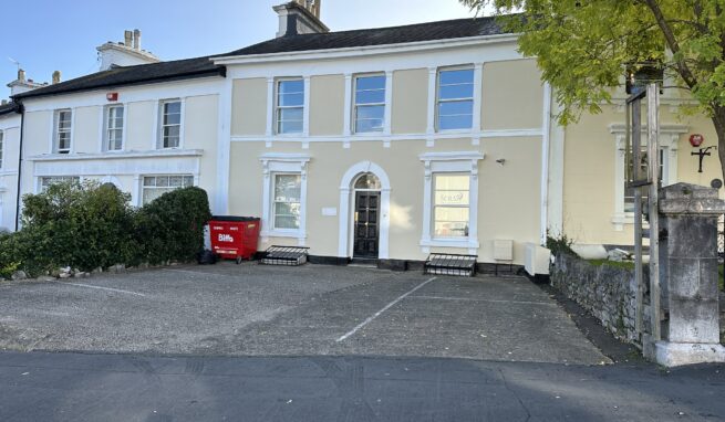 Ground and First Floor offices to let in well located Period Office building with parking in the centre of Newton Abbot