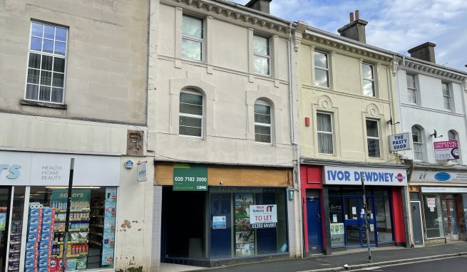 Newton Abbot Town Centre Retail Premises with 2 Storey 2 Bedroom Maisonette Over