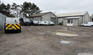 Industrial / Warehouse premises with well fitted Office and adjoining secure fenced Yard area with ample parking