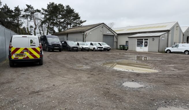 Industrial / Warehouse premises with well fitted Office and adjoining secure fenced Yard area with ample parking
